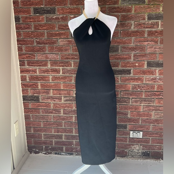 Galvan London Cleopatra Chain Necklace Halter Midi Dress Small NWT - Picture 5 of 13